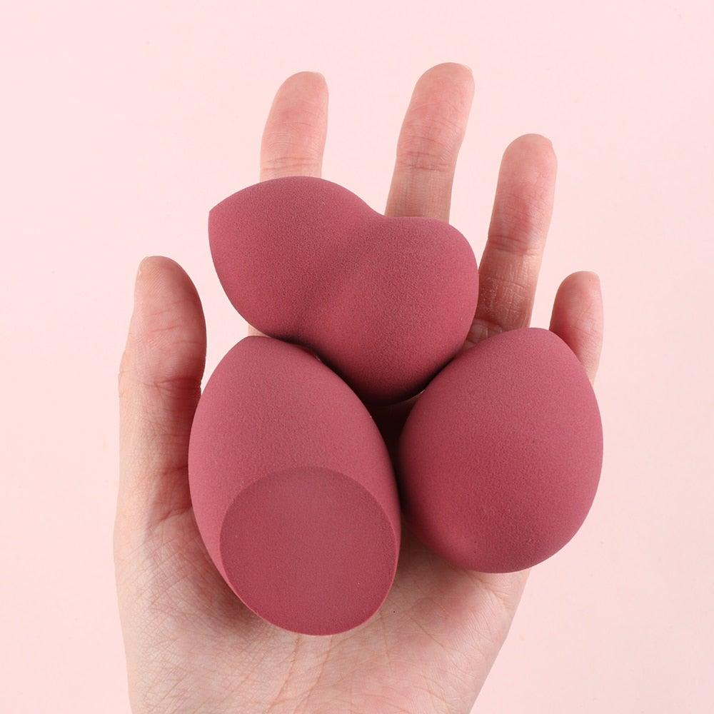 Latex-free sculpting makeup sponge set in assorted colors