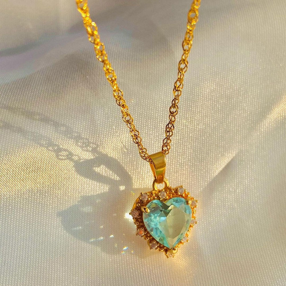Multicolor Heart Pendant Necklace — product view 9