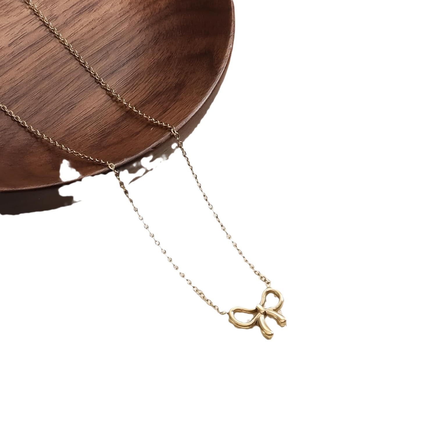Pearl Bow Layered Necklace — product view 5