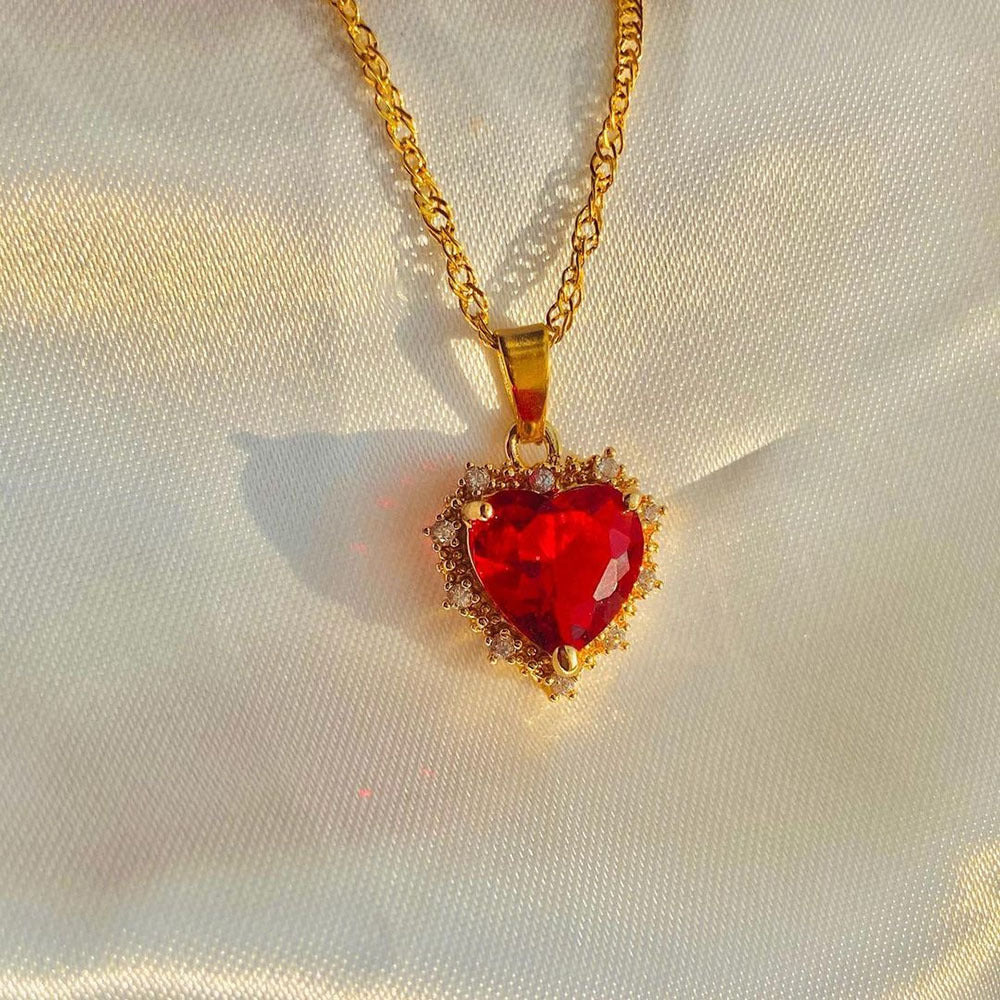 Multicolor Heart Pendant Necklace — product view 7