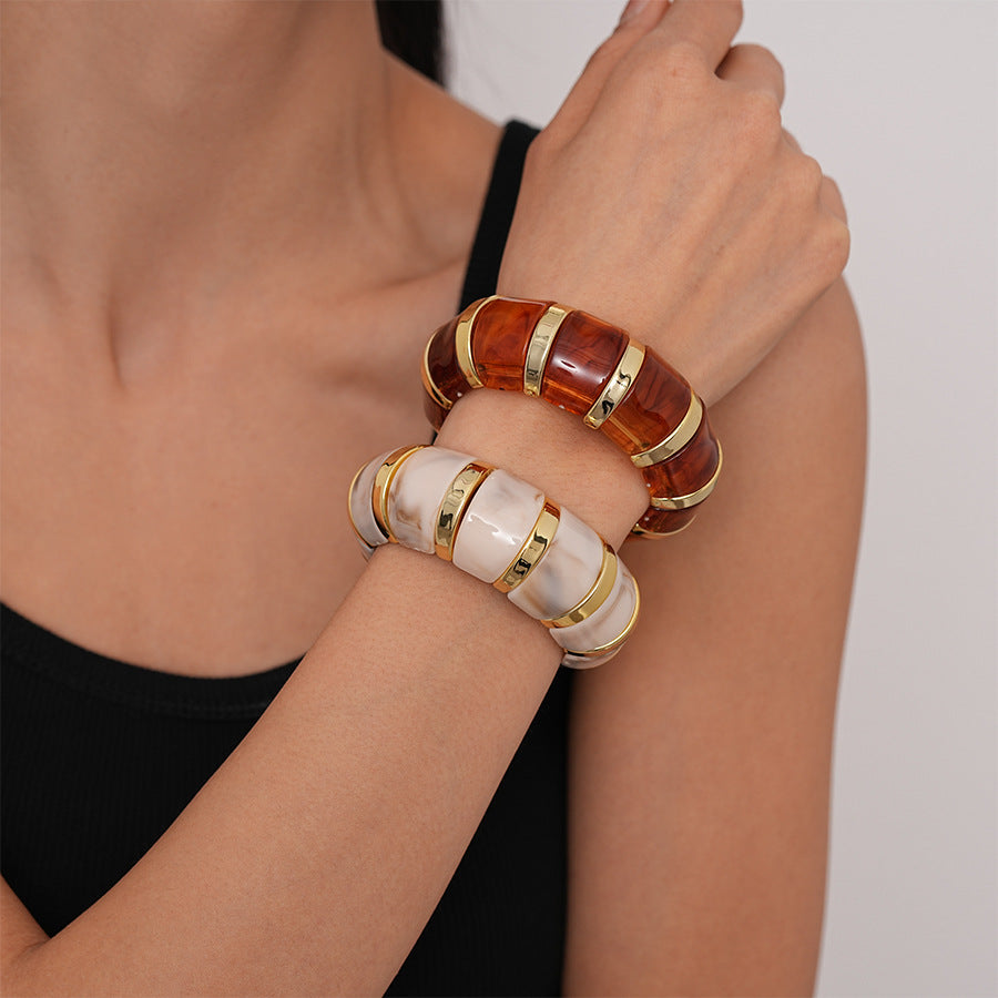 Marbled Acrylic Bangle - product view 6