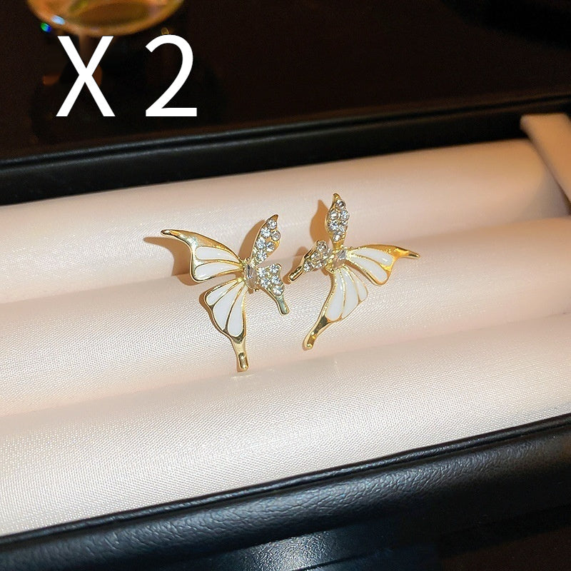Rhinestone Butterfly Stud Earrings — product view 4