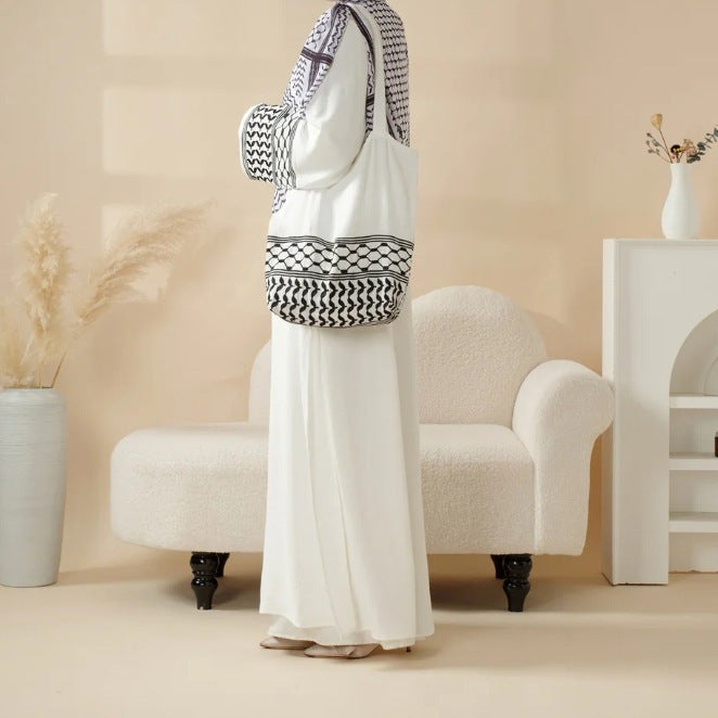 Keffiyeh-Detail Long Abaya — product view 6