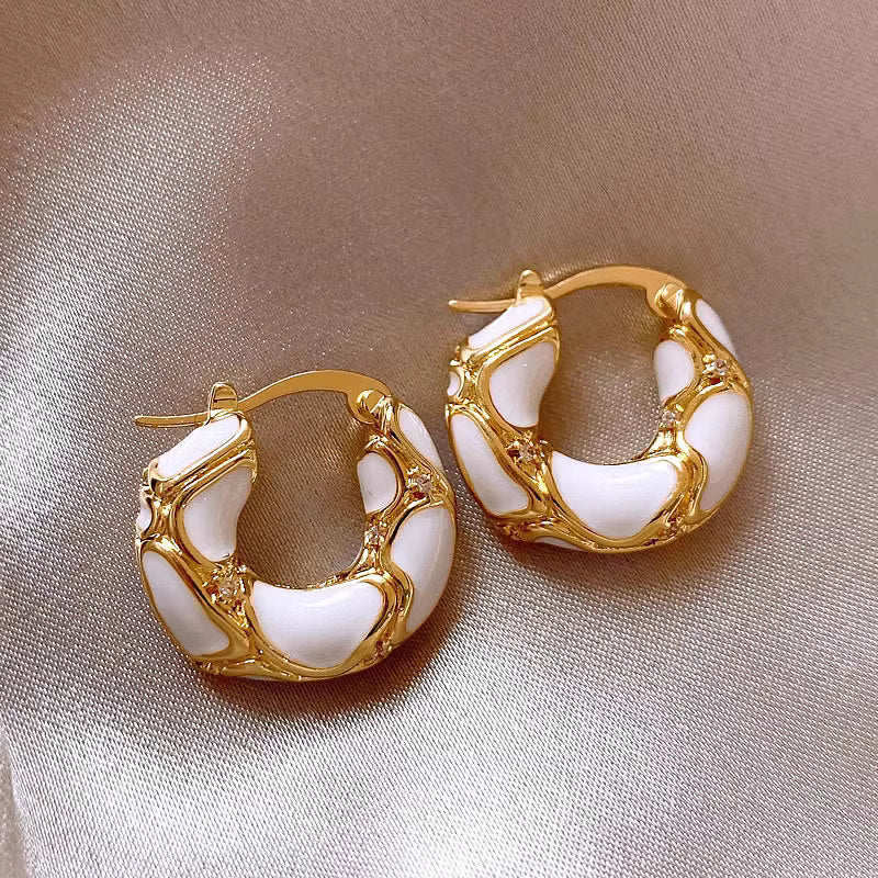 Enamel Mini Hoop Earrings — product view 8