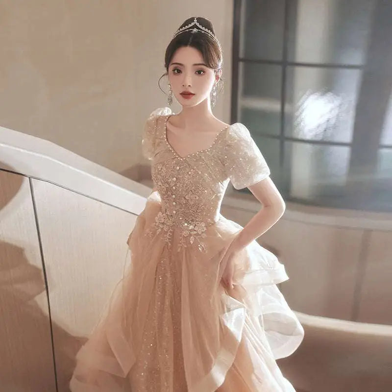 Beaded tulle ball gown product view 1