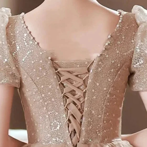 Beaded tulle ball gown detail view 3