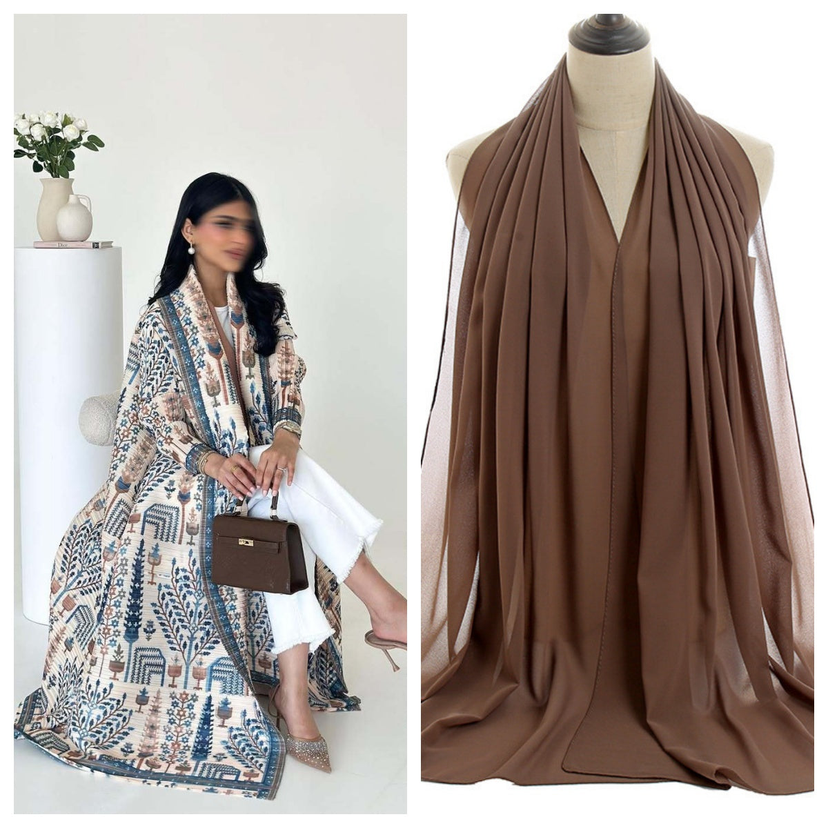 Pleated Column Abaya - product view 3