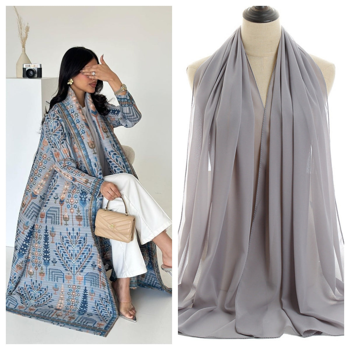 Pleated Column Abaya - product view 10