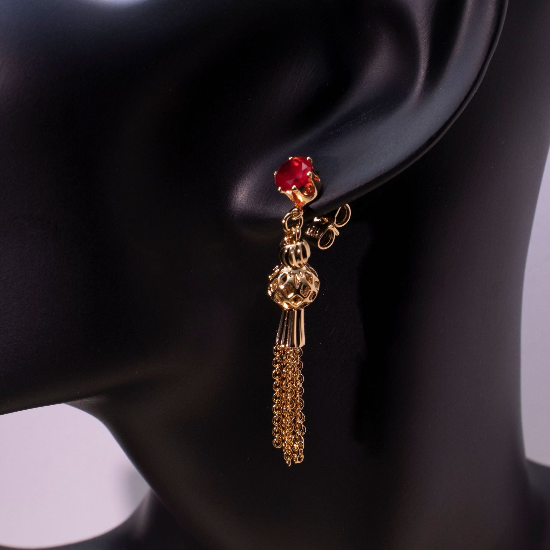Gold-Tone Tassel Drop Earrings — product view 3