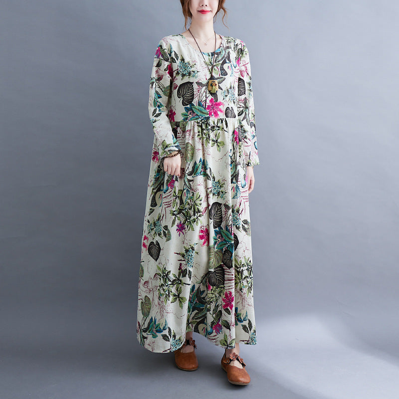 Printed Long-Sleeve Dress — product view 1