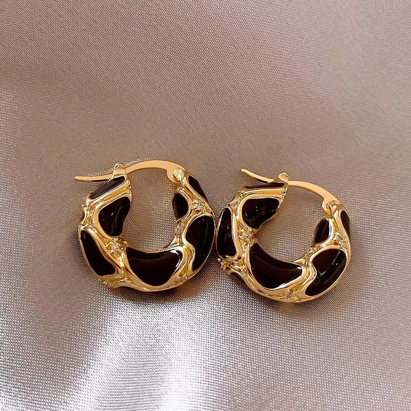 Enamel Mini Hoop Earrings — product view 4