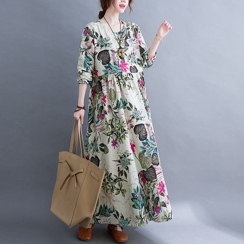 Printed Long-Sleeve Dress — product view 5