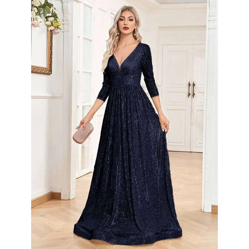 Sequin V-neck formal gown image 8