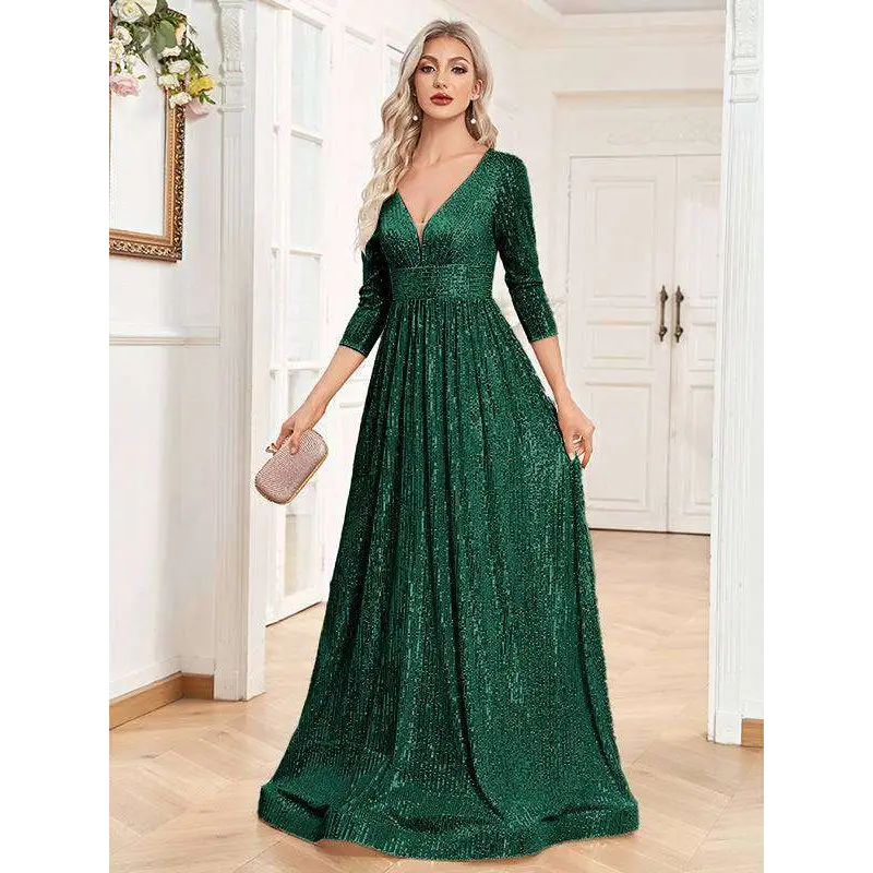Sequin V-neck formal gown image 10