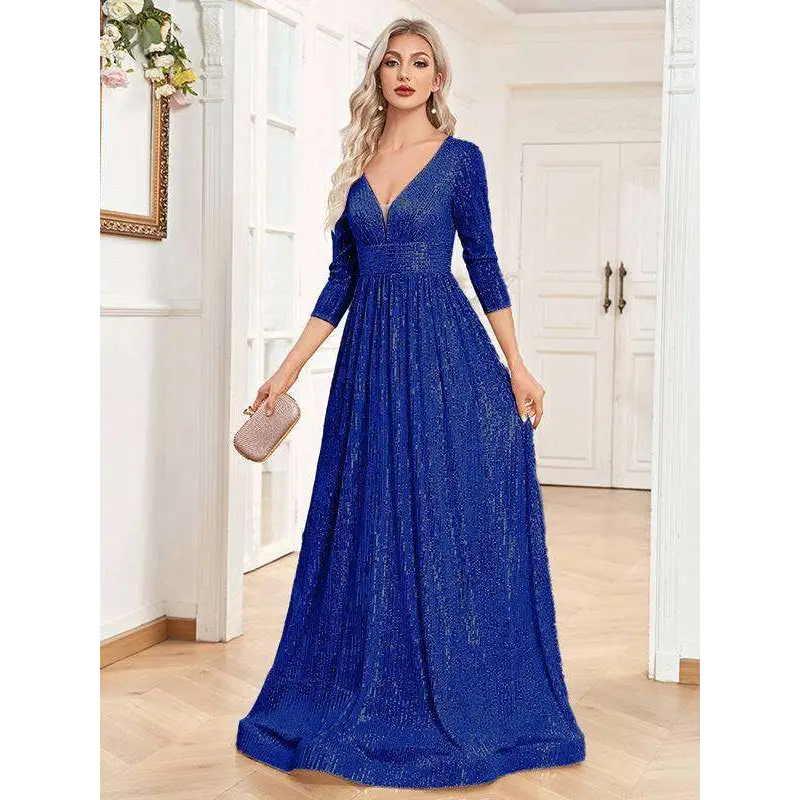 Sequin V-neck formal gown image 14