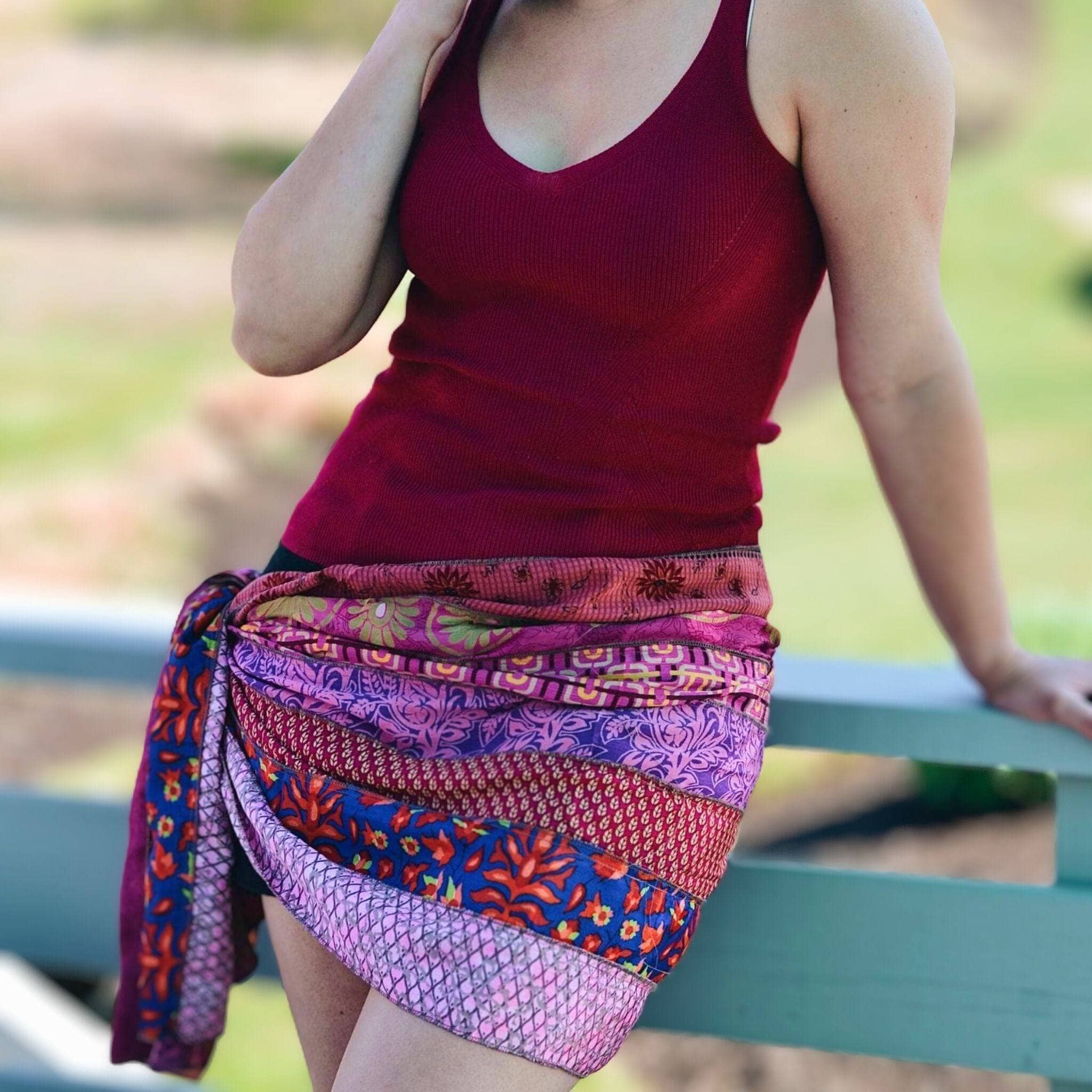 Recycled sari silk medley scarf image 16
