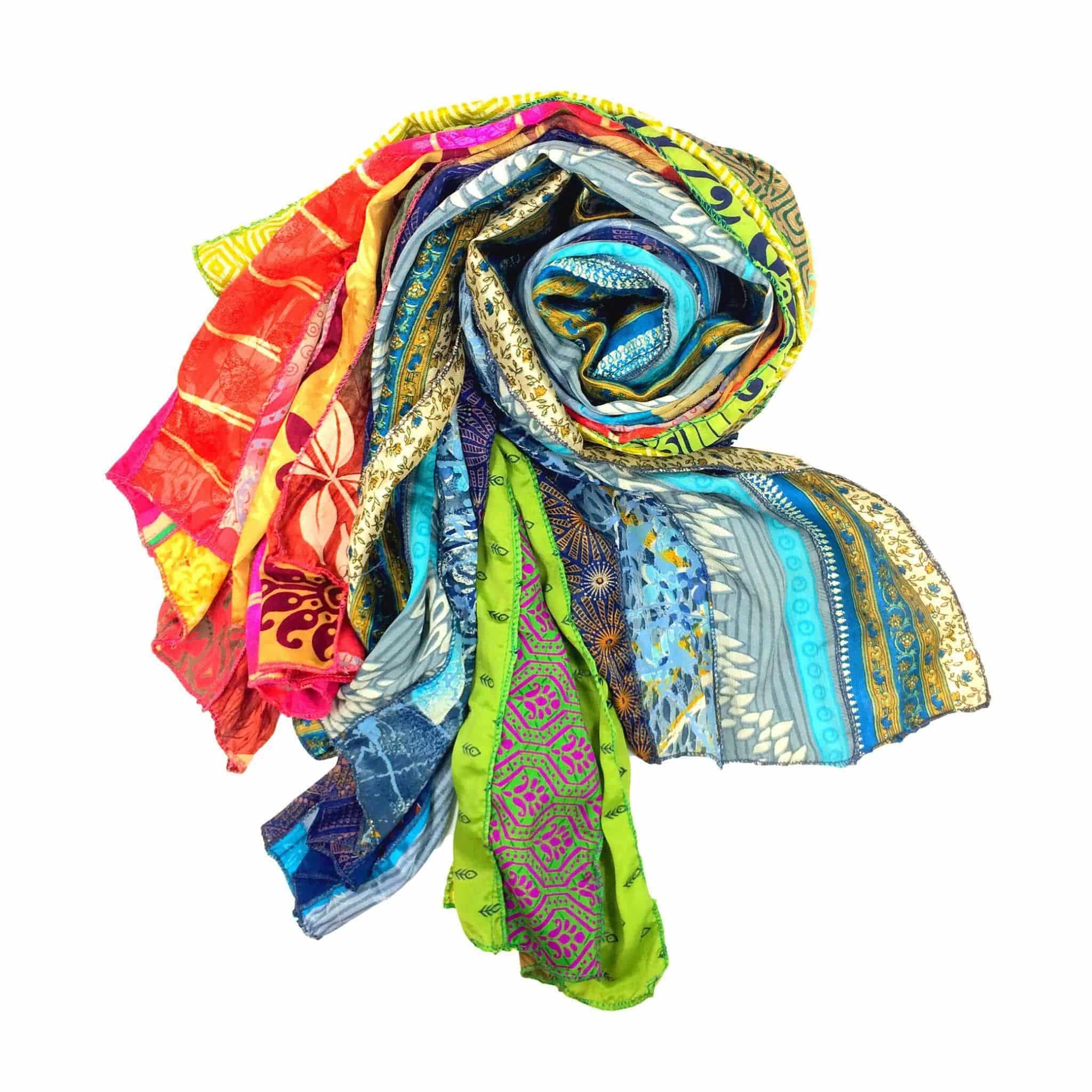 Recycled sari silk medley scarf image 19