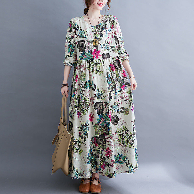 Printed Long-Sleeve Dress — product view 3