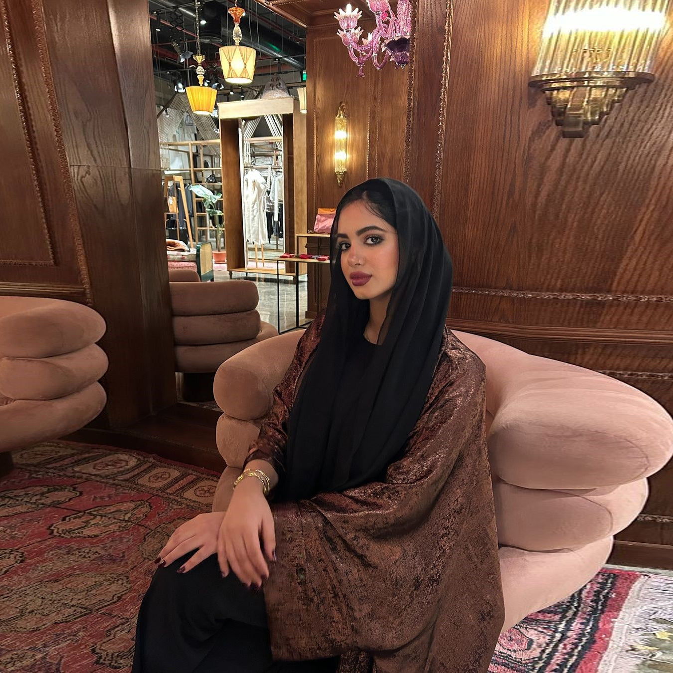 Bronzed Satin Abaya - product view 5