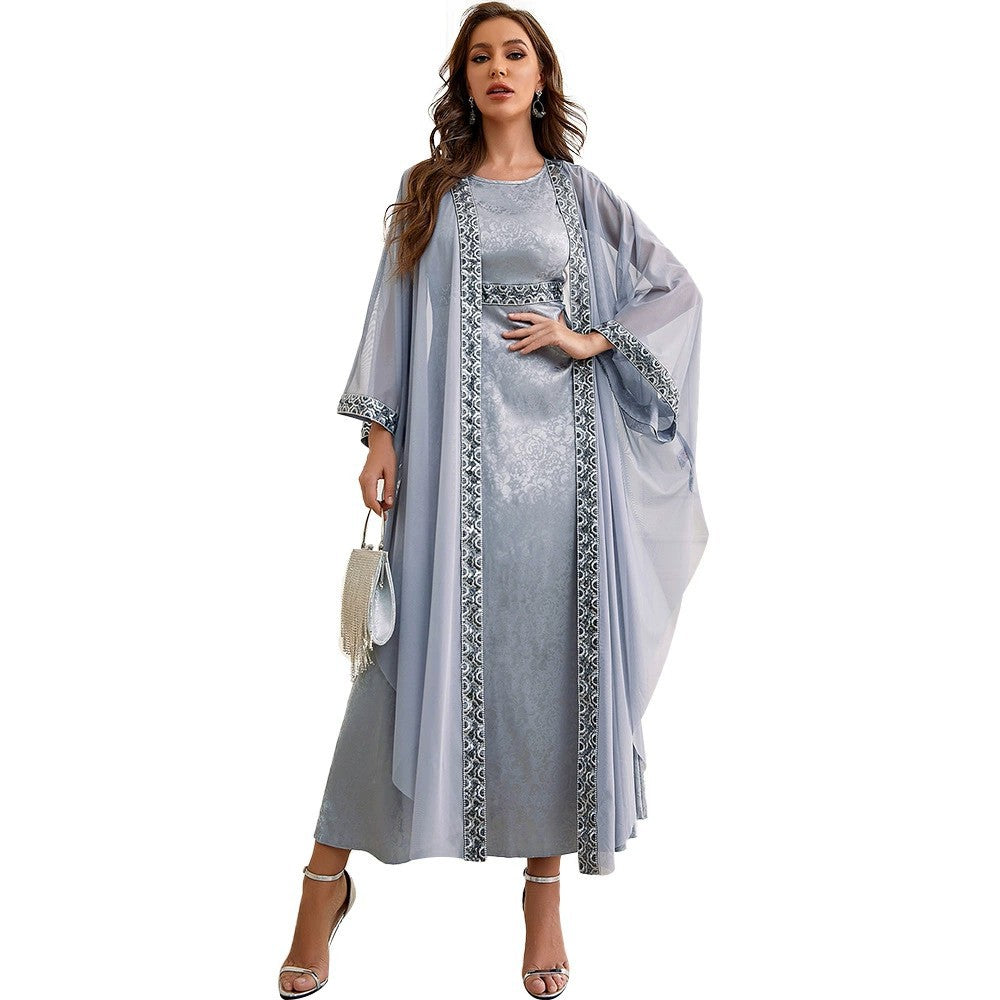 Embroidered Layered Abaya Set - product view 3