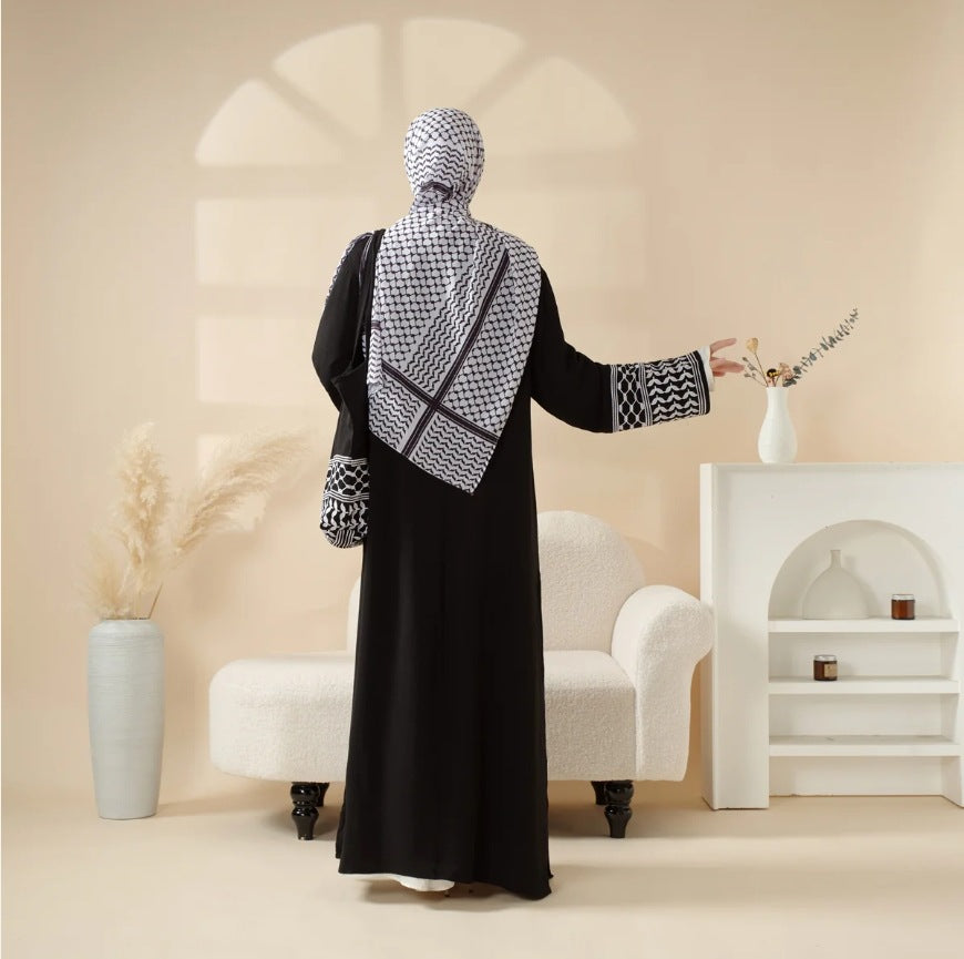 Keffiyeh-Detail Long Abaya — product view 7