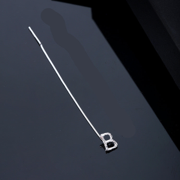 Sterling Silver Initial Drop Earrings — product view 12