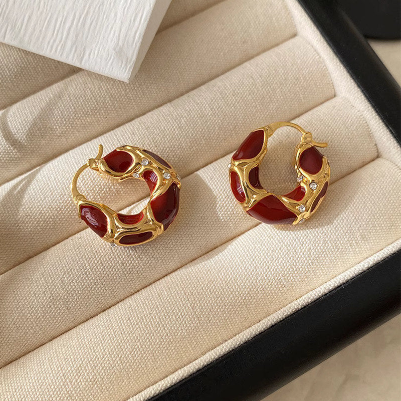 Enamel Mini Hoop Earrings — product view 3