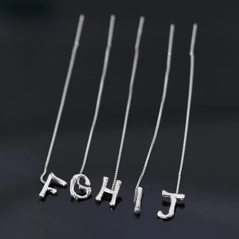 Sterling Silver Initial Drop Earrings — product view 9