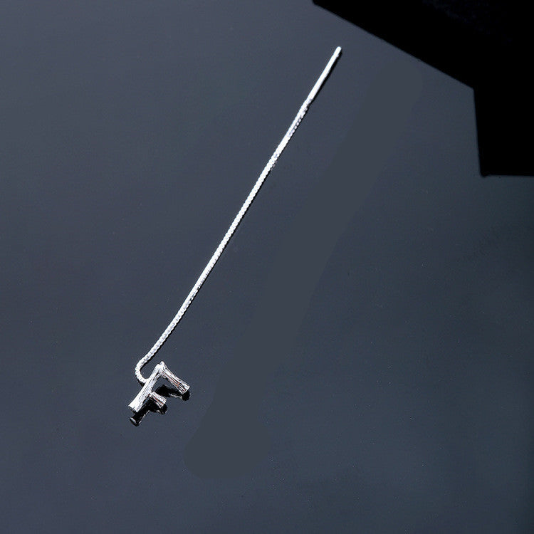 Sterling Silver Initial Drop Earrings — product view 16