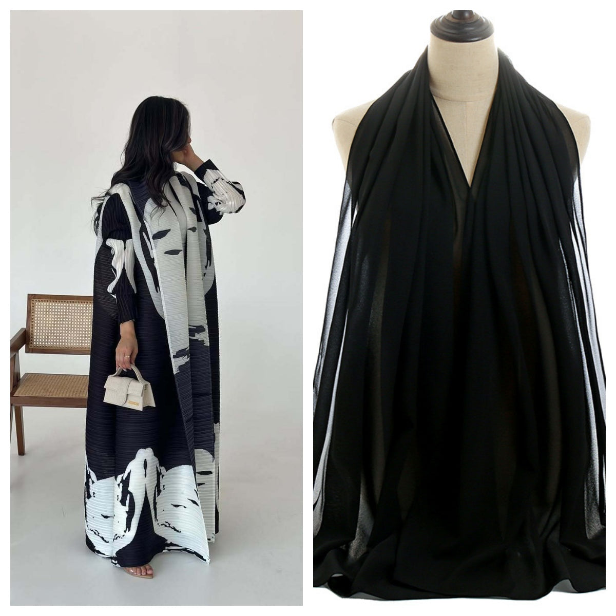 Pleated Column Abaya - product view 1