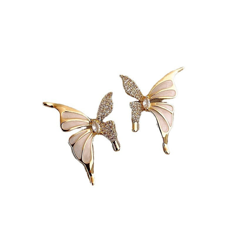 Rhinestone Butterfly Stud Earrings — product view 8