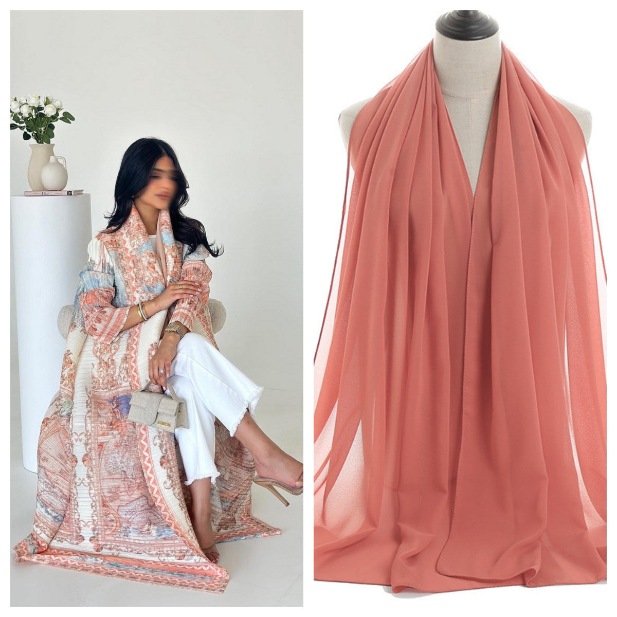 Pleated Column Abaya - product view 12