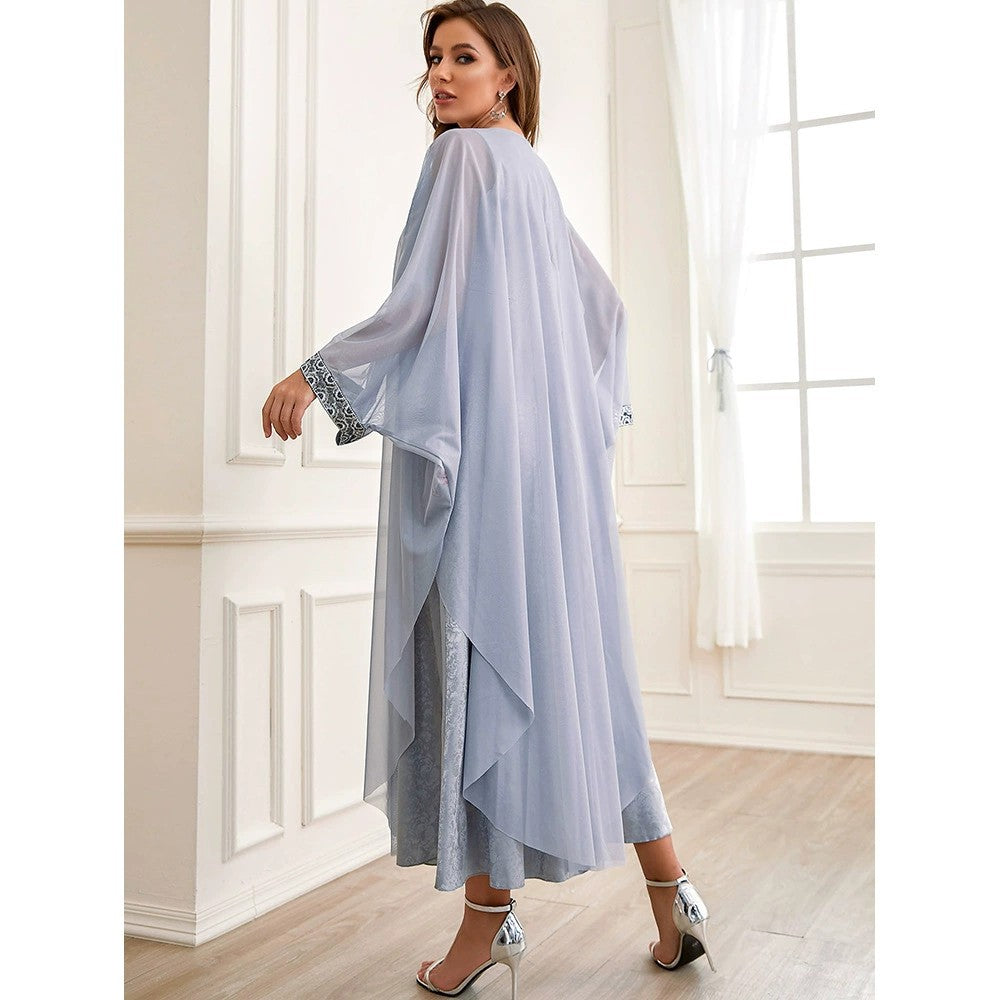 Embroidered Layered Abaya Set - product view 7