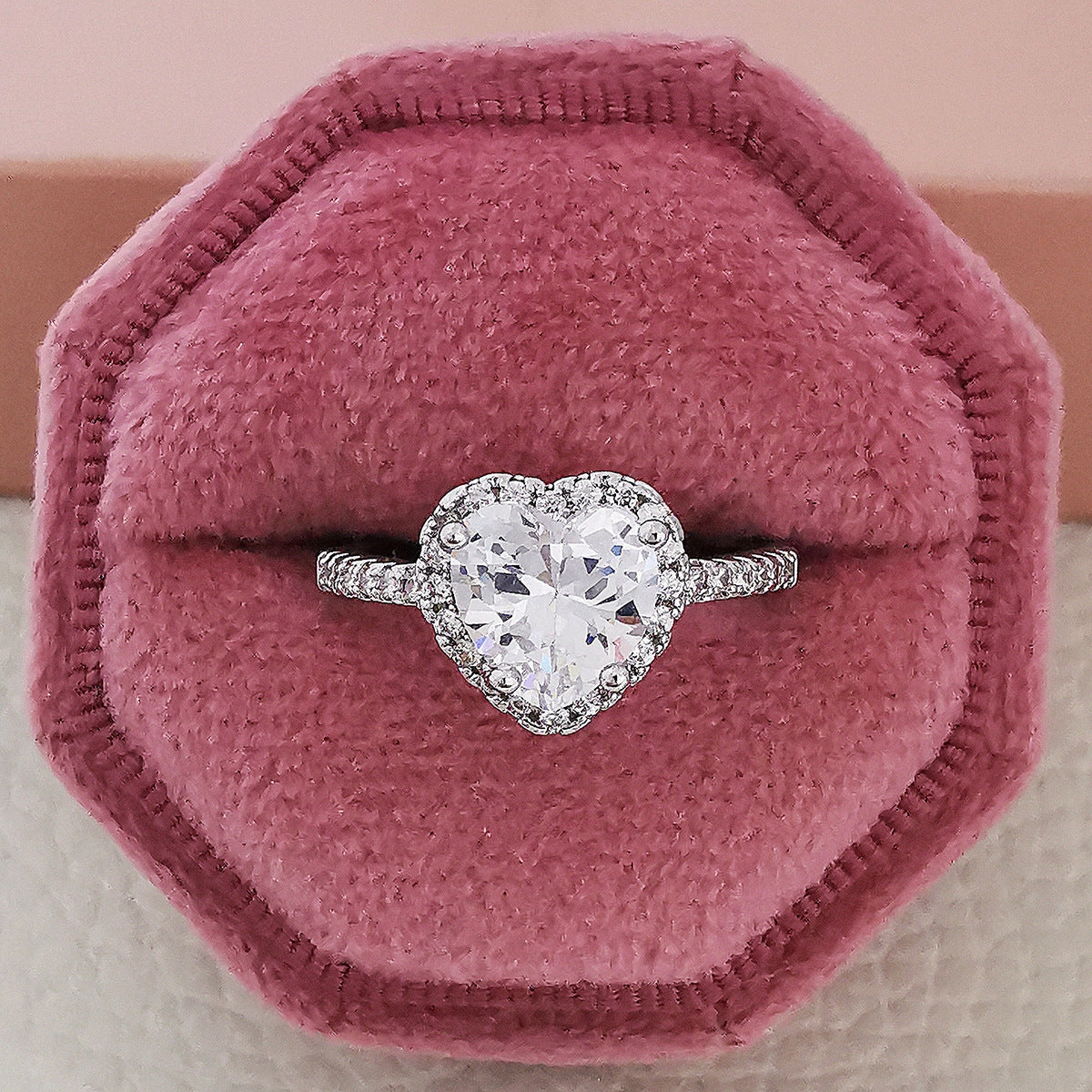 Cubic Zirconia T-Stone Ring — product view 4