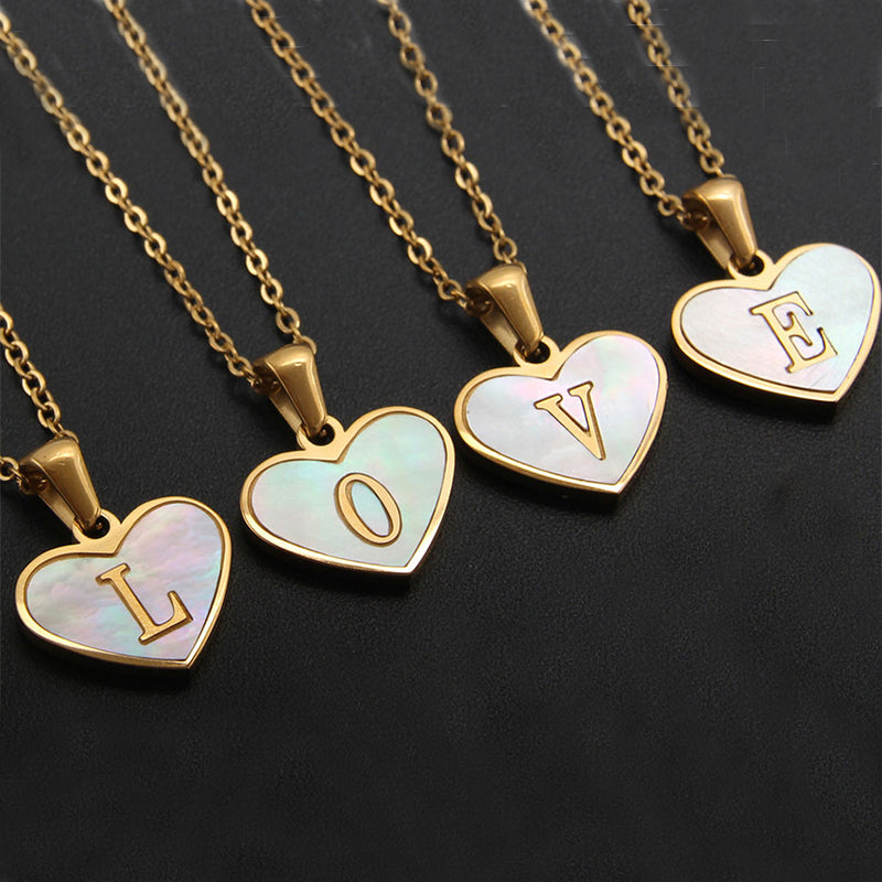 Initial Heart Pendant Necklace — product view 1