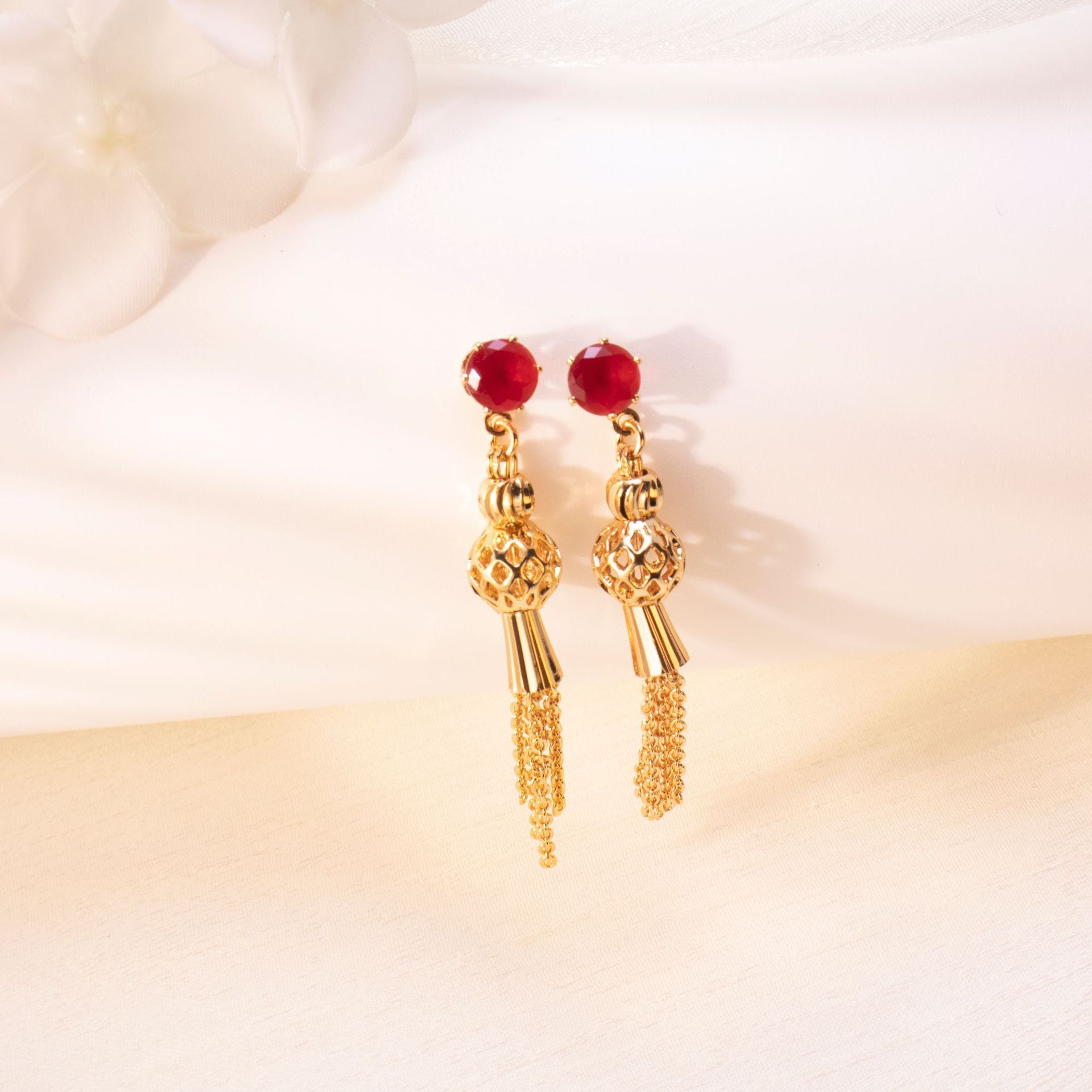 Gold-Tone Tassel Drop Earrings — product view 2