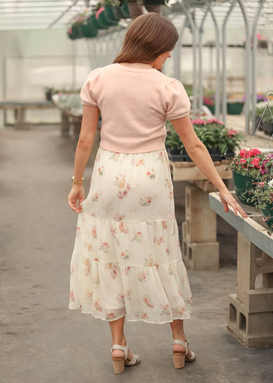 Helena loose-fit tiered skirt styled for everyday wear