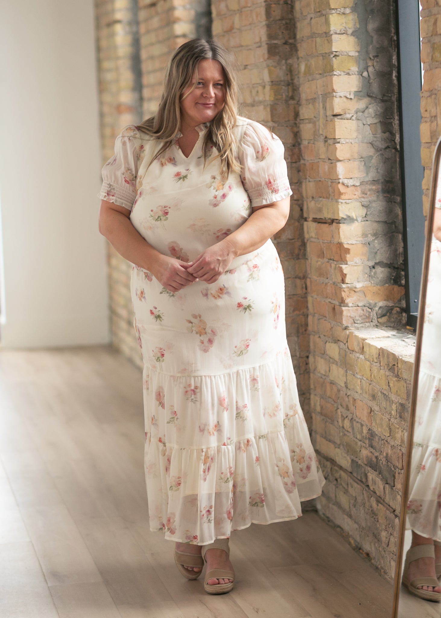 Helena floral maxi skirt with flowing A-line silhouette