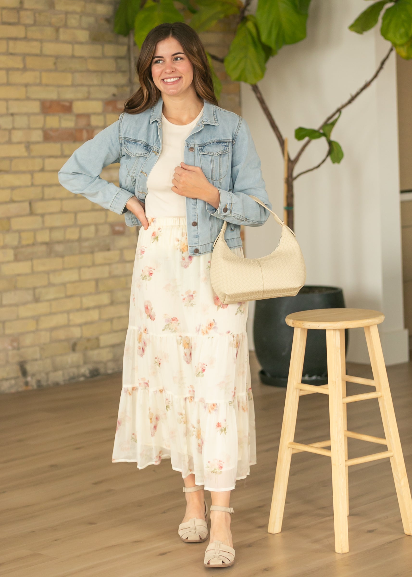 Helena floral tiered skirt alternate product view