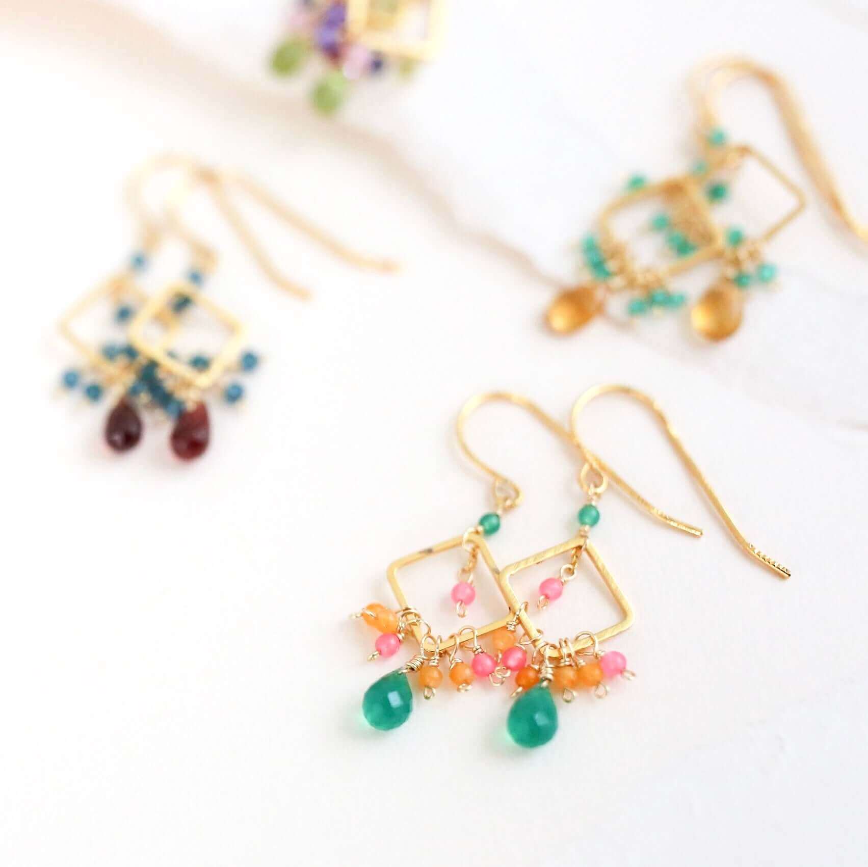 Pixy gemstone drop earrings image 2