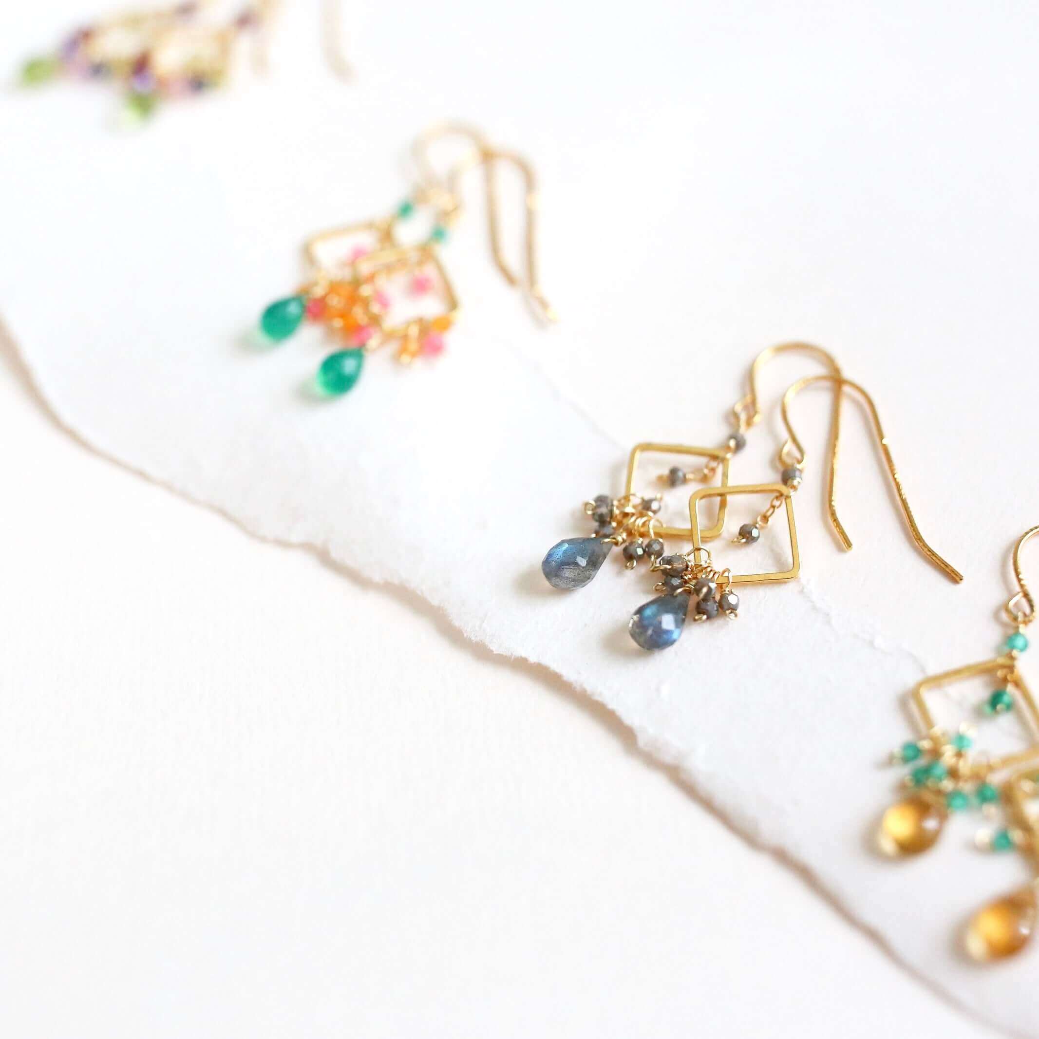 Pixy gemstone drop earrings image 1