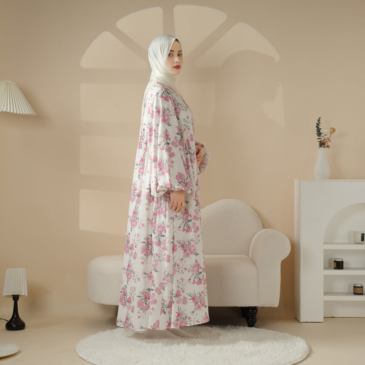 Printed reversible abaya image 13