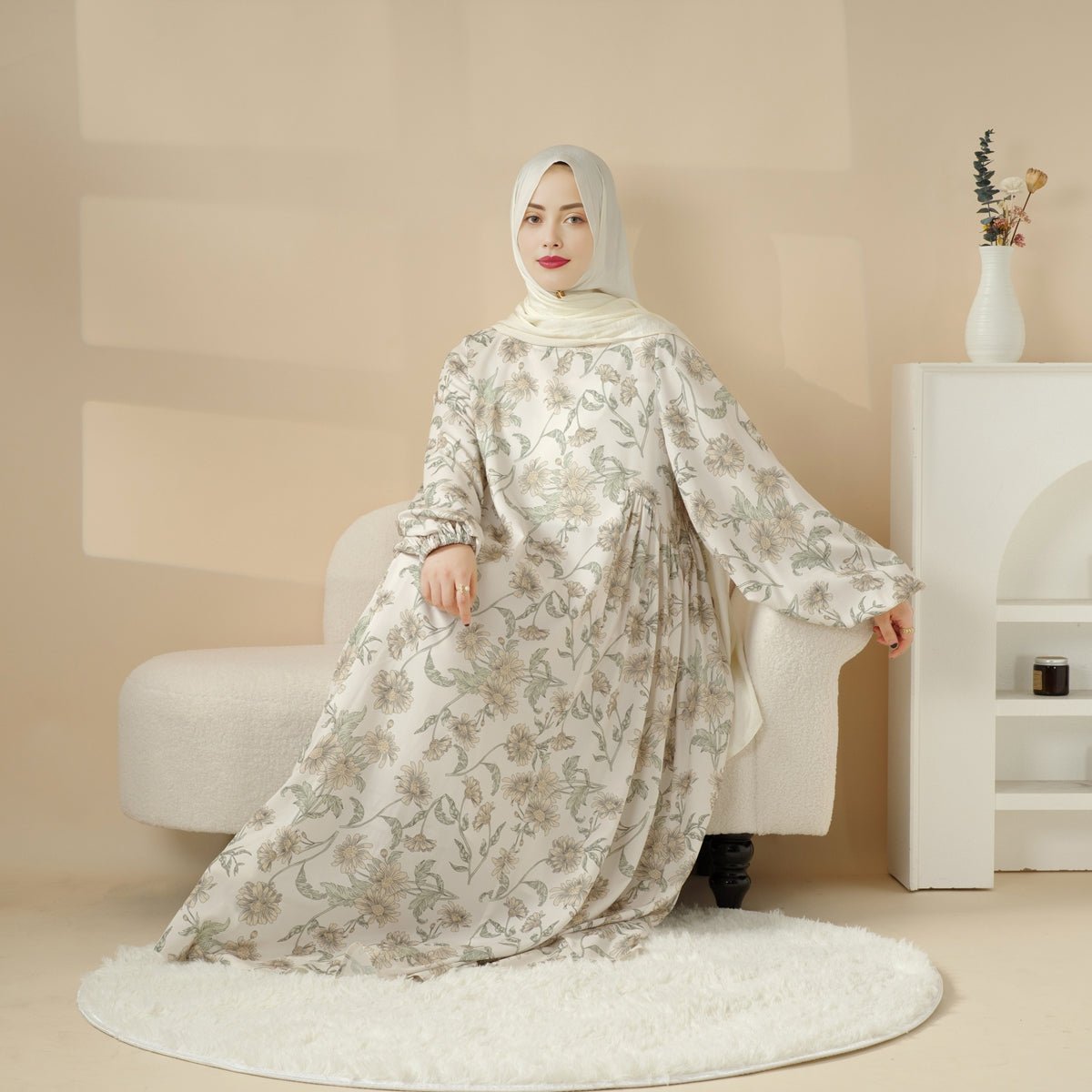 Printed reversible abaya image 17