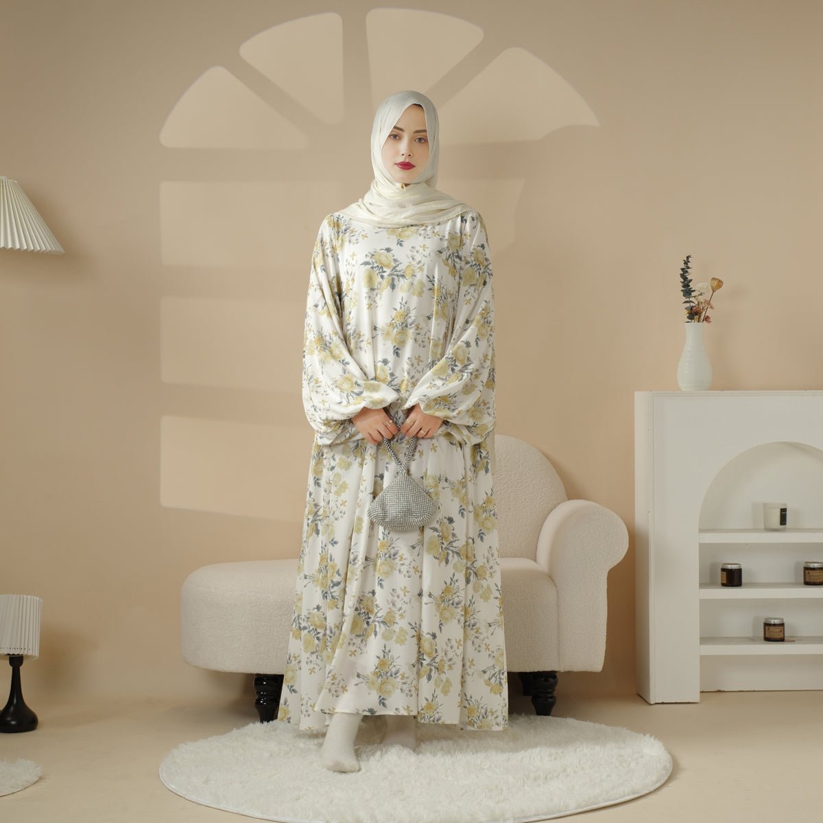 Printed reversible abaya image 14