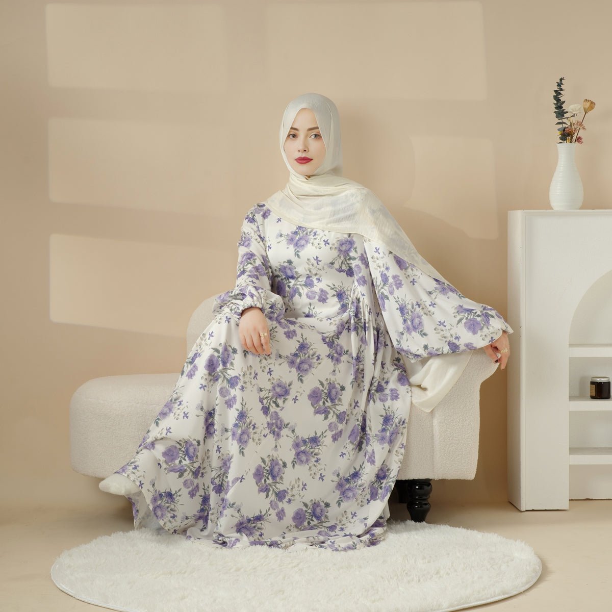 Printed reversible abaya image 11