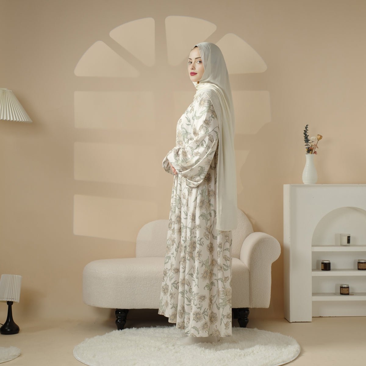 Printed reversible abaya image 16