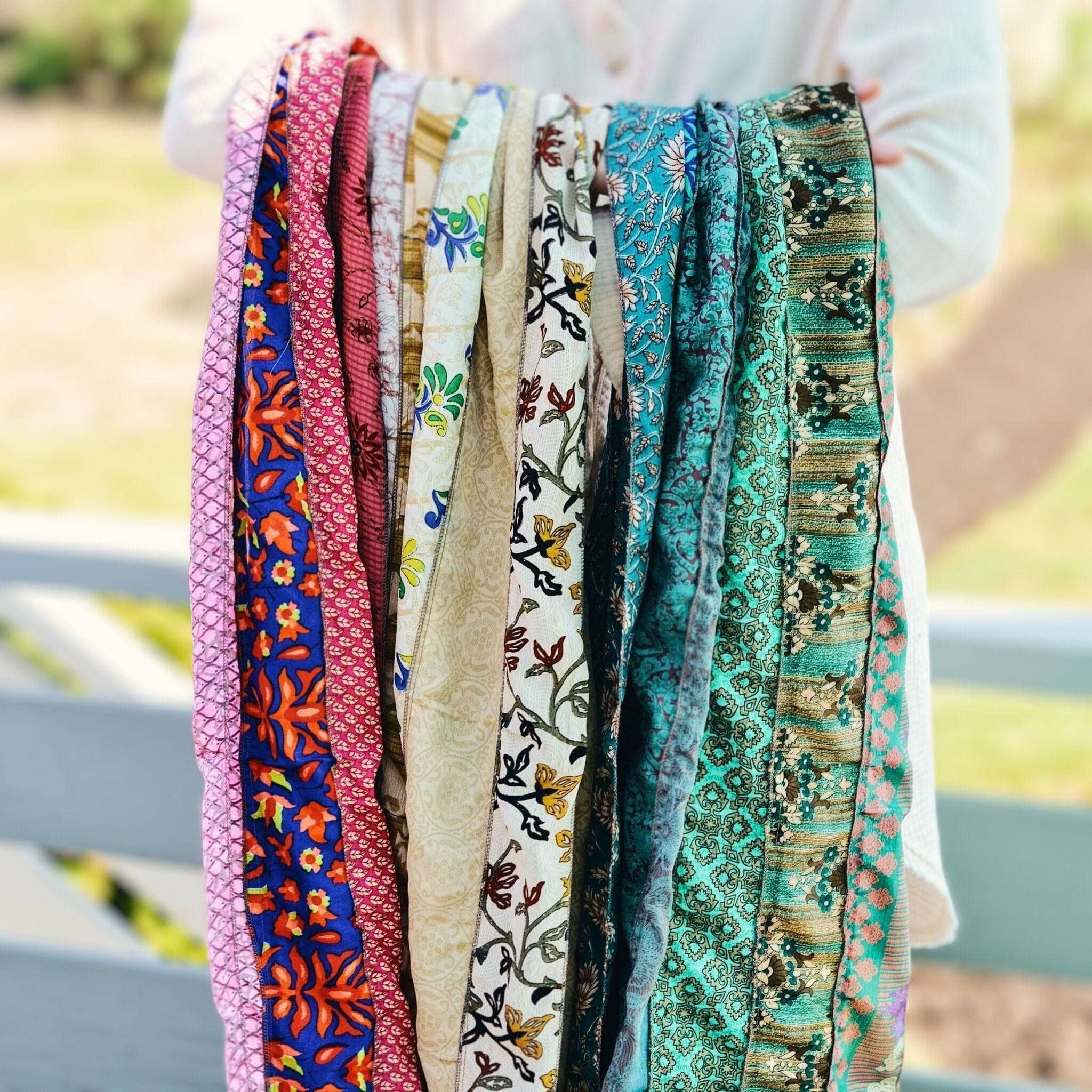 Recycled sari silk medley scarf image 5