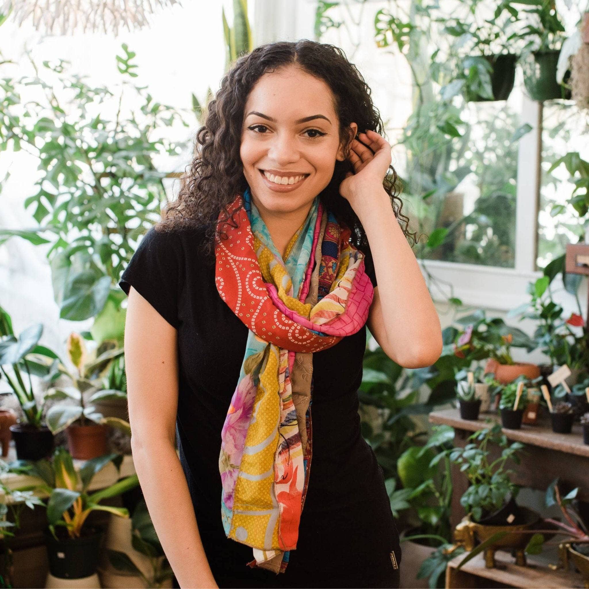 Recycled sari silk medley scarf image 8