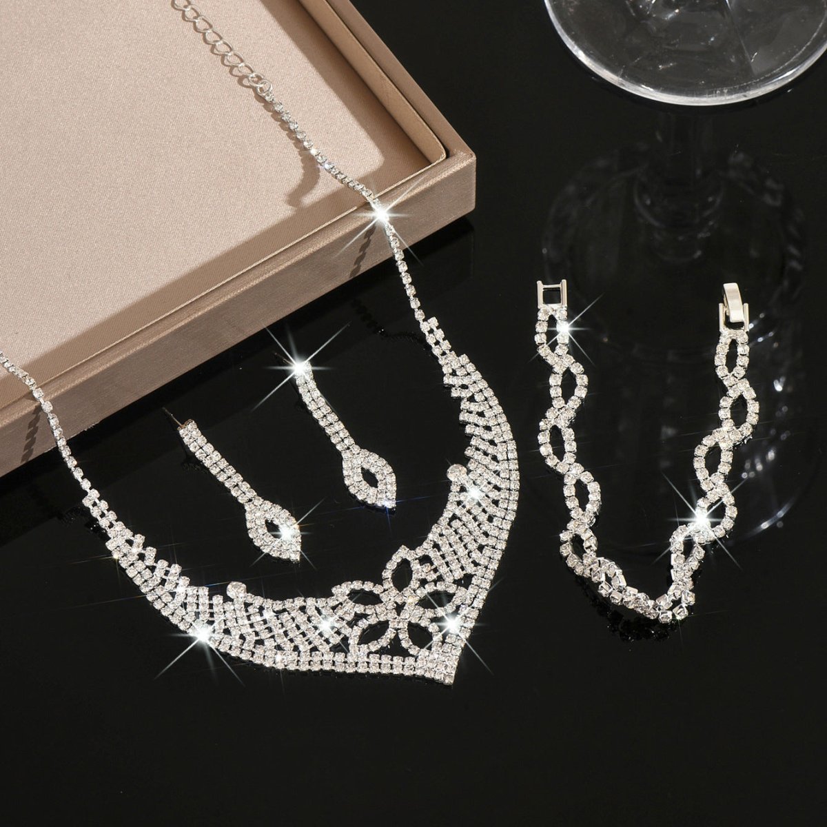 Rhinestone jewelry trio image 8