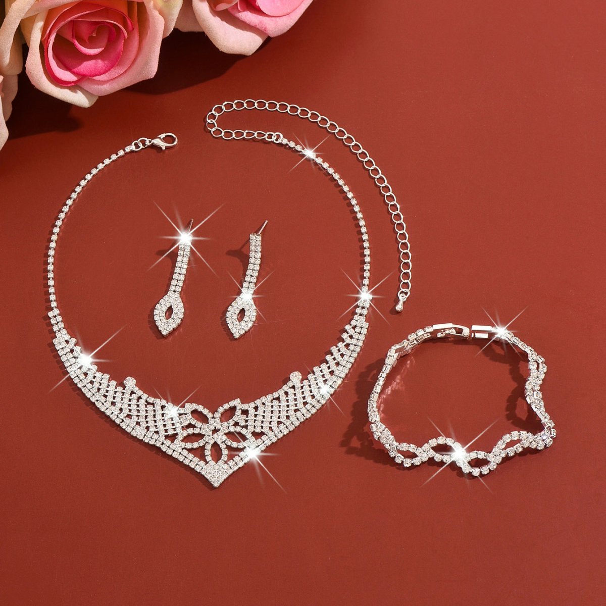 Rhinestone jewelry trio image 3